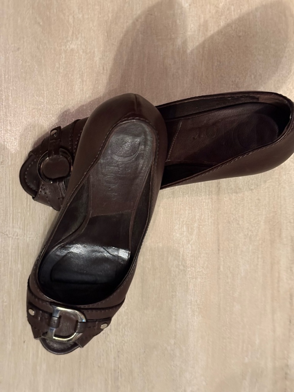 Christian Dior Women’s Brown Leather Buckle Pumps - Picture 2 of 8